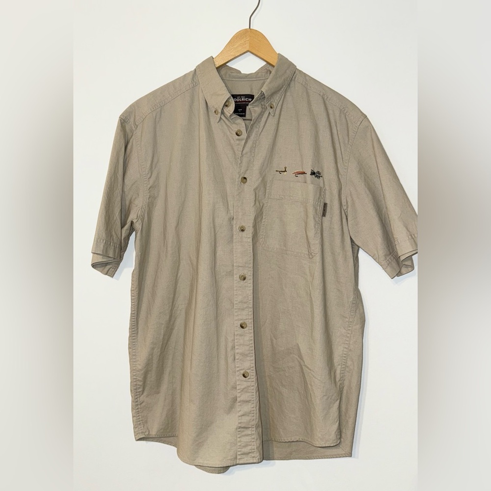 Woolrich Button down fly fishing Khaki Shirt